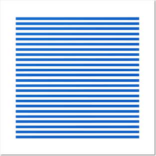 Blue and white stripes, classic pattern Posters and Art